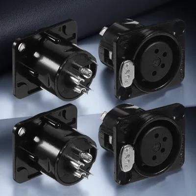 Transmission Jack Adapter - 4Pcs Xlr 4-Pin Female Jack Socket