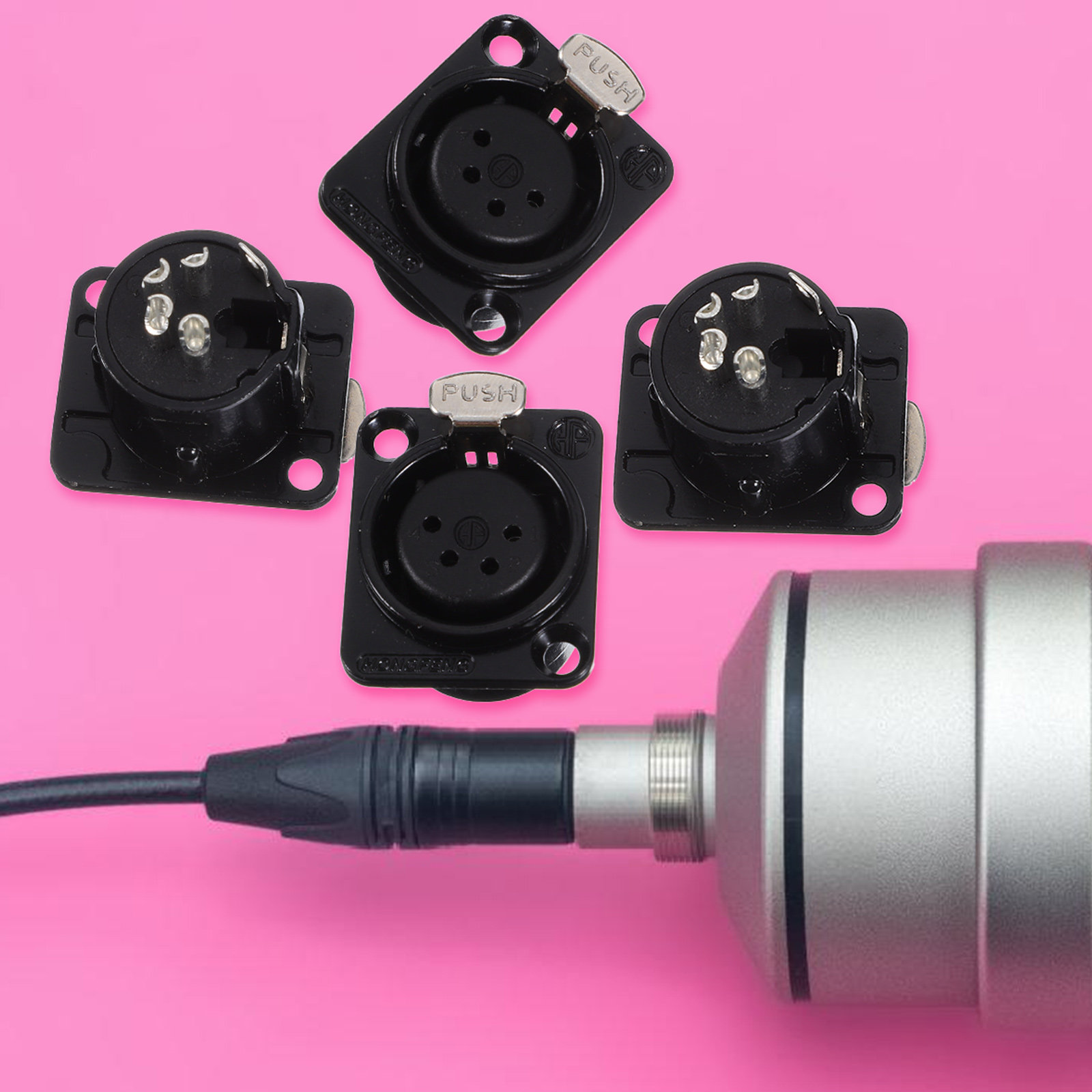 4Pcs Xlr 4-Pin Female Jack Soc - Transmission Jack Adapter のレビューと価格